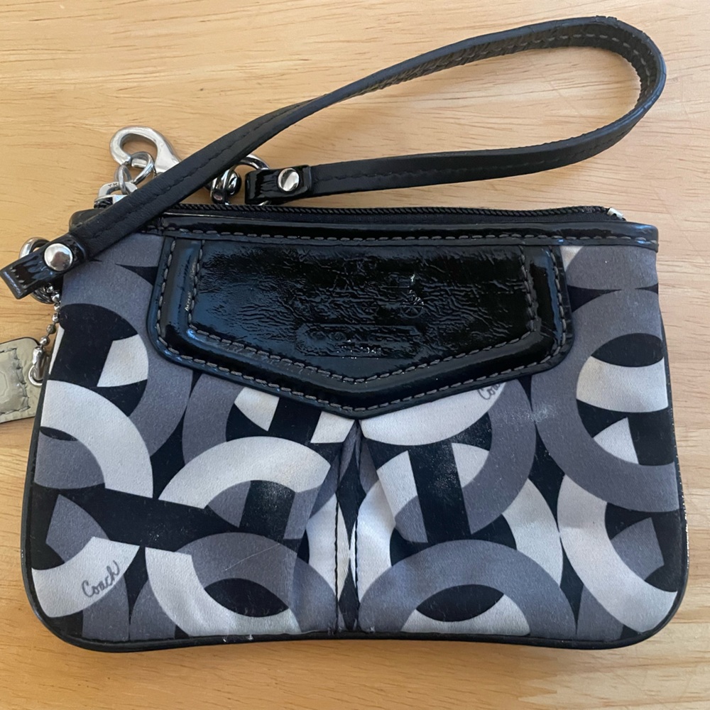 Coach Black and Gray Wristlet